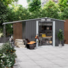 8x4FT Lockable Metal Garden Shed Sheds Outdoor Storage Hous WITH Open Shed