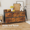 Smilesun 5 Drawers Chest of Drawers Fabric Wood Metal Storage Organiser Bedroom