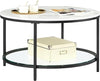 Coffee Table, Living Room Table, Sofa Cocktail Table Faux Marble Round Glass