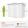 Garden Shed Outdoor Storage Tool Organiser w/ Double Sliding Door