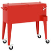Cooler Cart with Wheels Red 92x43x89 cm Rolling 80 Quart