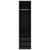 Wardrobe with Drawers Black 50x50x200 cm Engineered Wood UK