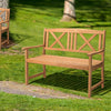 2-Seater Outdoor Wooden Garden Bench Wood Park Patio Seating Furniture Chair UK