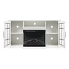 TV Stand with Log Insert Fireplace - White-Electric Fire 3 Colour Flame-150x70cm
