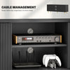 Modern TV Stand Cabinet with Storage 2 Cable Hole for Less than 55" Black