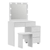 LED Light Vanity Dressing Table Set Bedroom Makeup Desk With Mirror Drawer Stool