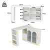 Multifunctional Storage Cabinet Kitchen Island with 360°Rotating Bar Table White