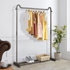 Black Metal Clothes Rail Rack Garment Stand Corner Open Wardrobe with Shelf
