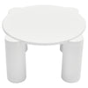 White Round Coffee Table Wooden Painted Coffee Table with 4 Legs for Living Room