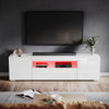 White High Gloss TV Stand Cabinet Unit 180cm with RGB LED Living Room Furniture