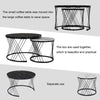 Round Coffee Table Set of 2 Stacking Side End Table Nesting Tables Marble Effect