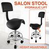 Saddle Rolling Salon Stool Hydraulic Lift Swivel Barber Tattoo Chair White Black