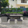 Rattan Outdoor Garden Furniture Conservatory Corner Sofa Patio Set 9 Seater