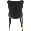 2x Luxury Faux Leather Kitchen Dining Chairs Accent Chairs with Metal Legs Black