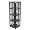 4-Tier Corner Shelf Modern Free Standing Steel Bookshelf Bookcase Home Office