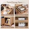 Bedroom Side Table Storage Cabinet Nightstand w/USB Ports & Outlets-Natural
