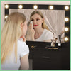 Dressing Table Vanity Makeup Desk Set with 3-Color LED Lighted Mirror And Drawer