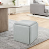 5in1 Stackable Storage Ottoman Seat Stool Toy Nesting Box Linen/PU Pouffe Chairs