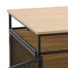 Large Wooden Dog Crate Heavy Duty Metal Bar Pet Kennel Cage Side End Table