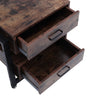 Rustic Chest of 2 Drawers Night Bedside Table Bedroom End Table Cabinet Storage