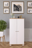 Multi-Purpose 110 cm Shoe Cabinet with 2 Doors Oak White