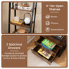 Home Office Versatile Bookcase Ladder Bookshelf-Brown