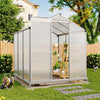 6x6FT Walk-In Greenhouse Aluminium Frame Polycarb Panel Planting Cabin