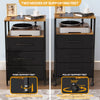 Bedside Table with Charging Station, Nightstand with 2 Outlets and 2 USB Ports