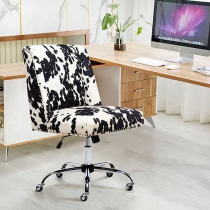 ADJUSTABLE OFFICE SWIVEL ERGONOMIC CHAIR COMPUTER DESK CHAIR COW PRINT PATTERN