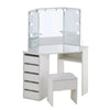 White Corner Dressing Table Makeup Desk Vanity Table 5 Drawers with Bubls