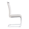 Dining Chairs Set of 4 Faux Leather with Stylish Cantilever Metal Frame White