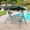 3-Person Garden Swing Chair Metal Hammock Cushioned Seat Lounger W/ Canopy