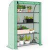 4 Tier Mini Greenhouse Portable Green House w/ Roll-up Door, 170H x 120Wcm