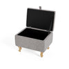 Small Footstool With Storage Space Ottoman Padded Seat Footrest Bench Toy Box