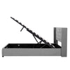 Merax Upholstered Bed Functional Bed from Storage Double Size Grey Velvet