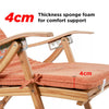 Deck Chair Folding Reclining Bed In/Outdoor Chaise Lounger Cushion Mat SeatCover