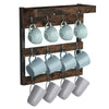 Tea Coffee Mug Rack Storage Holder Cup Hanger Wood Wall Mounted Teacup Organizer