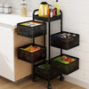 2-6Tier Kitchen Storage Trolley Rolling Cart w/ Rotating Baskets,Lockable Wheels