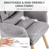 Lazy Single Sofa Couch 5 Adjustable Cotton Linen Fabric With Headreat+Ottman