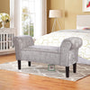 Velvet Bed End Window Seat Ottoman Bench Pouffe Stool Chair Living Bedroom Grey