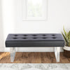 Leather Upholstered Bench Bedroom Entryway End of Bed Bench Accent Indoor Bench
