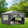 Gazebo Marquee 4x3m Heavy Duty Garden Party Canopy Waterproof Tent w/Sides Grey