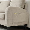 L Shape Corner Sofa Linen 3 Seater Sectional Sofa Couch with Chaise Lounge Beige