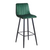 Set of 2 Velvet Chairs High Back Bar Stools Footrest Backrest Metal Legs Pub