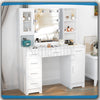 Large Dressing Table With Mirror LED Lights 7 Drawers Cabinet Vanity Makeup Desk