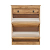 Panana Solid Pine Shoe Cabinet Storage Cupboard Wooden Organizer with 1 Drawer