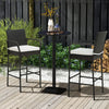 Outdoor Wicker Barstools Set of 2 Metal Frame Patio PE Rattan Bar Chairs