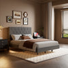 Suspension LED UPHOLSTERED BED FRAME 4FT6 Double Size With Padded Headboard UK