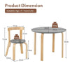 5-Piece Kids Table and Chair Set Children Wooden Activity Table 4 Curved Chairs