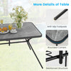 125 x 75 cm Patio Dining Table Outdoor Heavy-duty Metal Table w/ Umbrella Hole